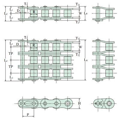 10B-2 Hitachi Inspire SBR - Standard brytyjski łańcuch rolkowy