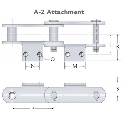 150X with A2 Attachments HITACHI Steel Bushed Chain